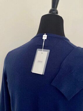 New Armani Collezioni V Neck Blue Sweater L size
